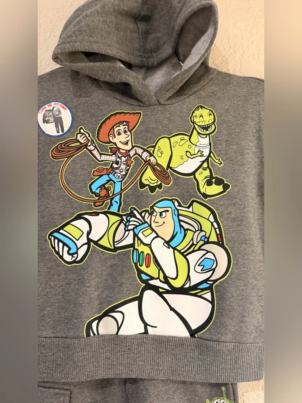 Disney Pixar Toy Story Grey Hoodie & Jogger Set - Buzz & Woody Graphics 4T